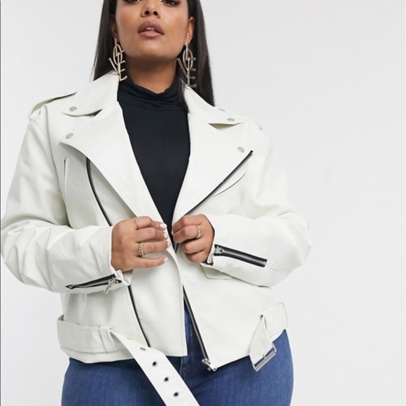 ASOS Curve Jackets & Blazers - ASOS Curve oversized leather look biker jacket